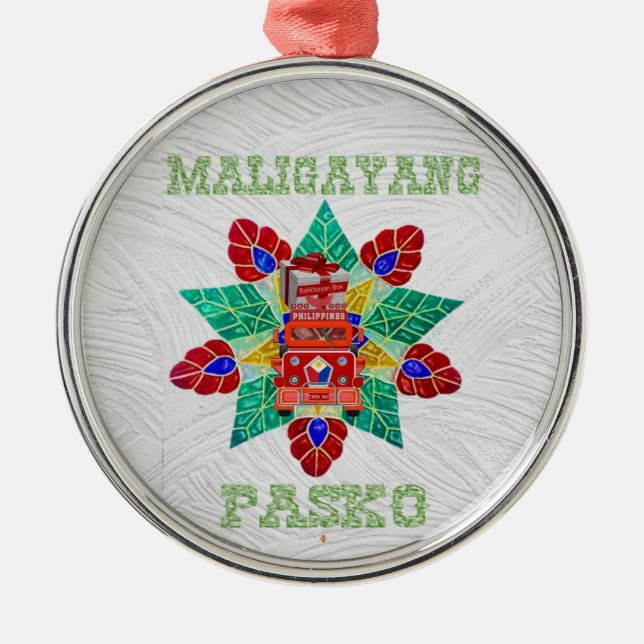 Parol, Jeepney Balikbayan Box Metal Ornament (Front)