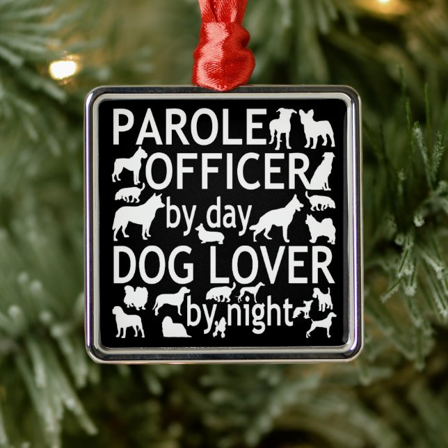 Parole Officer Loves Dogs Metal Ornament (Tree)