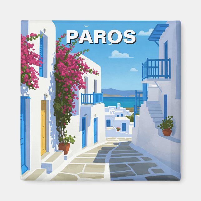 Paros Greece Island Travel Magnet (Front)