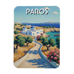 Paros Greece Islands Travel Watercolor Magnet