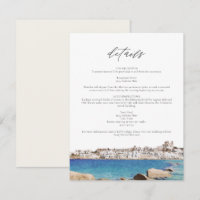 PAROS GREECE Skyline Travel Wedding Details Card