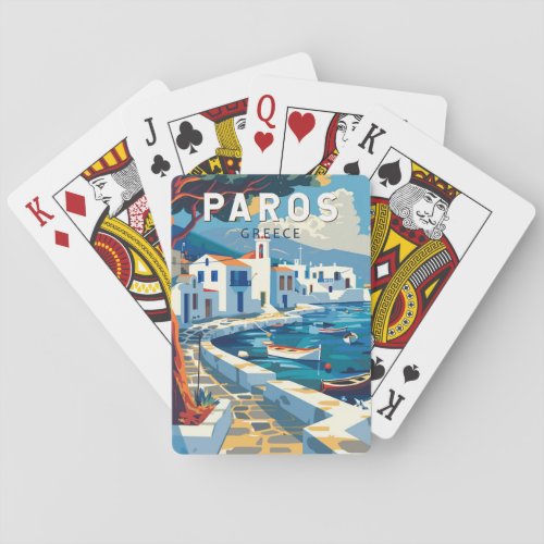 Paros Greece Travel Art Vintage Poker Cards