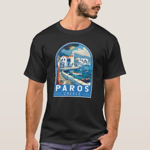 Paros Greece Travel Art Vintage T_Shirt