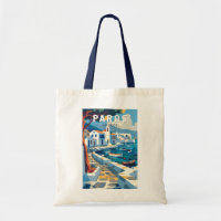 Paros Greece Travel Art Vintage