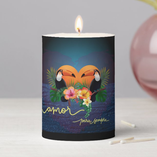 Parot Tropical Valentine Candle  (In Situ)