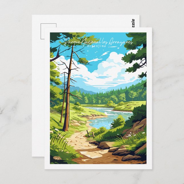Parque nacional los arrayanes vintage travel  postcard (Front/Back)
