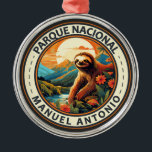 Parque Nacional Manuel Antonio Sloth Travel Art Metal Ornament<br><div class="desc">Manuel Antonio National Park vector artwork design. Manuel Antonio National Park,  on Costa Rica’s central Pacific coast,  encompasses rugged rainforest,  white-sand beaches and coral reefs.</div>