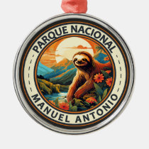 Parque Nacional Manuel Antonio Sloth Travel Art Metal Ornament