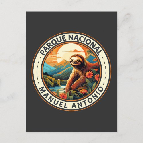 Parque Nacional Manuel Antonio Sloth Travel Art Postcard