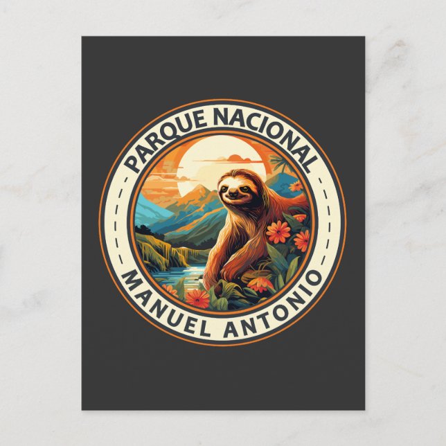 Parque Nacional Manuel Antonio Sloth Travel Art Postcard (Front)