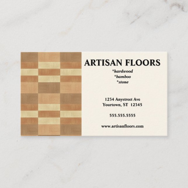 Parquet Floor Floor Sales Installation Business Card (Front)