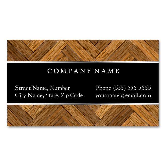 Parquet Floor Magnetic Business Card (Front)