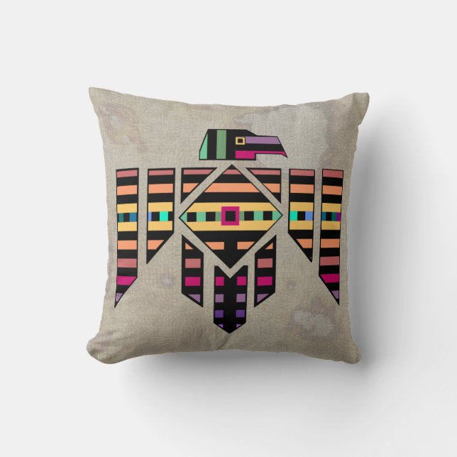 Parquet Thunderbird Throw Pillow (Front)