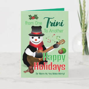 Parrandero Snowman Christmas  Holiday Card
