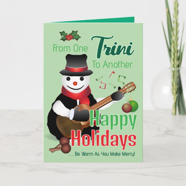 Parrandero Snowman Christmas  Holiday Card (Front)