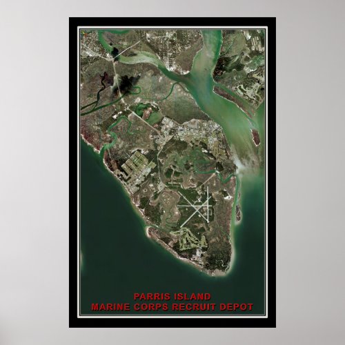 Parris Island South Carolina Satellite Poster Map