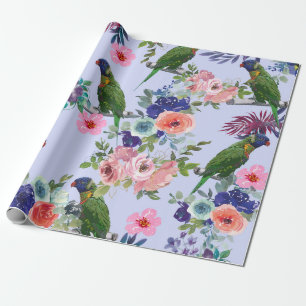 Parrot Among the Blooms Wrapping Paper