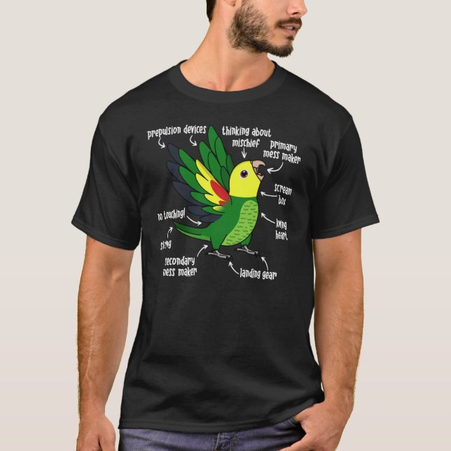 Parrot Anatomy I Double Yellow headed Amazon T-Shirt (Front)