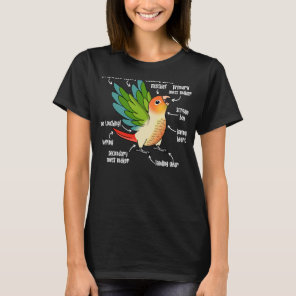 Parrot Anatomy I Green Cheek Pineapple Conure T-Shirt