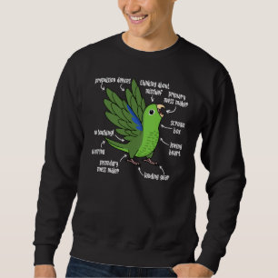 Parrot Anatomy I Green Parrotlet Sweatshirt