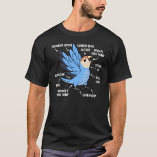 Parrot Anatomy I Peach faced Blue Lovebird T-Shirt