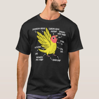 Parrot Anatomy I Peach faced Yellow Lutino Lovebir T-Shirt