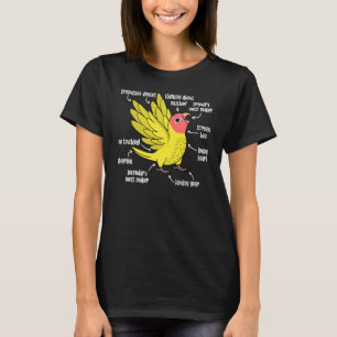 Parrot Anatomy I Peach faced Yellow Lutino Lovebir T-Shirt