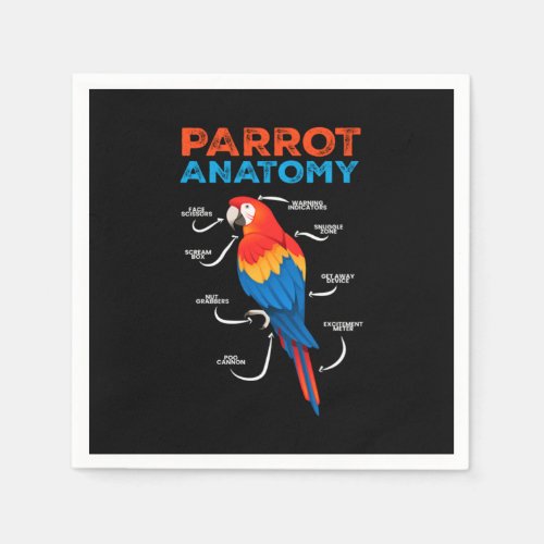 Parrot Anatomy Kids Bird Pet Napkins