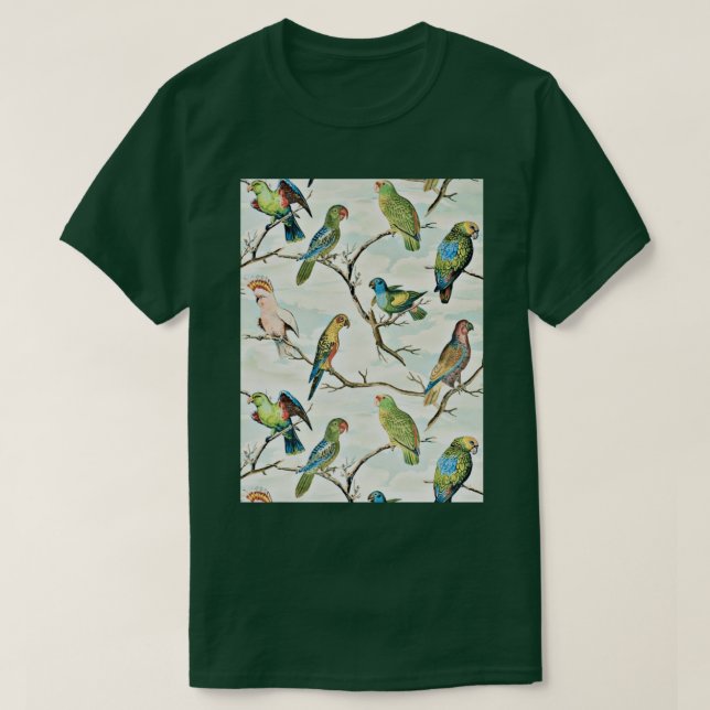 Parrot And Palm Decorative T-Shirt (Design Front)