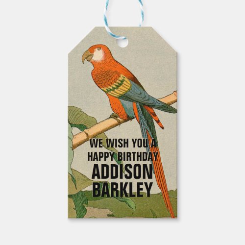 Parrot Animal Party Celebration Gift Tags