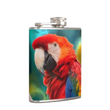 Parrot Art 1 Wrapped Flask by Ronspassionfordesign at Zazzle