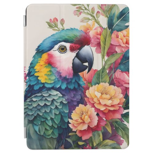Parrot Art Colorful Floral iPad Air Cover