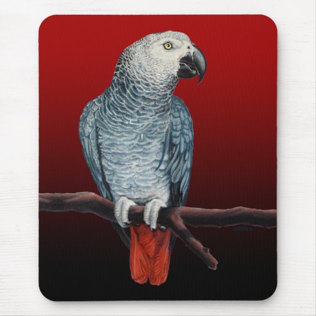 Parrot Art Mousepad African Grey Parrot Gifts (Front)