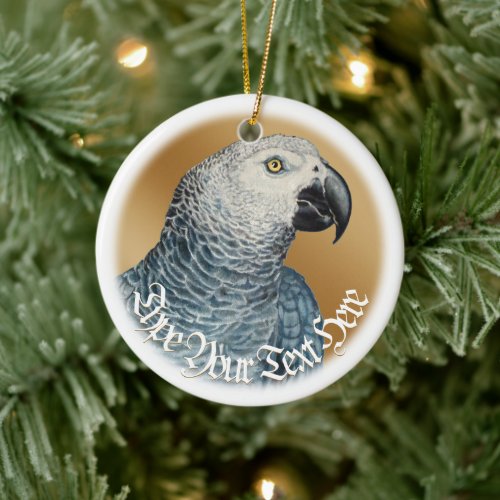 Parrot Art  Ornaments Custom African Grey Ornament