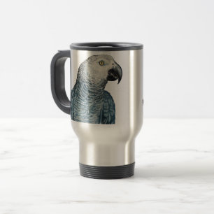 Parrot Art Travel Mug African Grey Travel Mugs