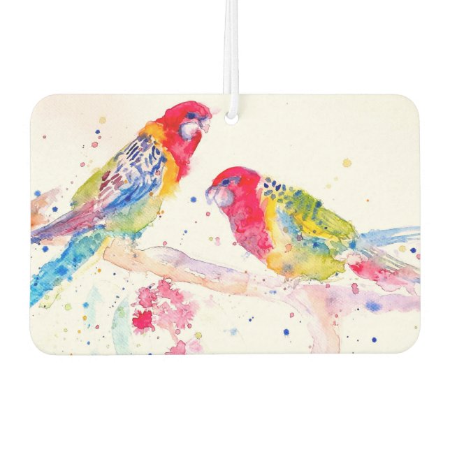 Parrot art Watercolour Painting Aqua Colorful  Air Freshener (Front)