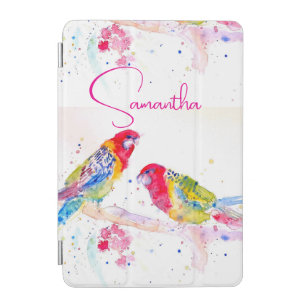 Parrot art Watercolour Painting Red Blue Colorful iPad Mini Cover