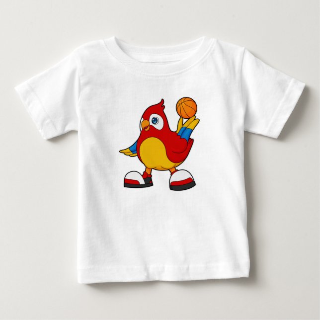 Parrot as Basketball player with Basketball Baby T-Shirt (Front)