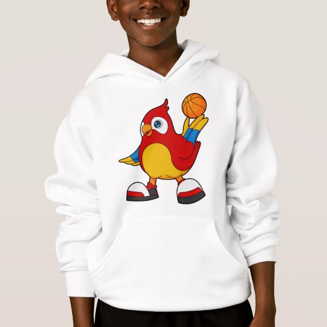 Parrot as Basketball player with Basketball Hoodie (Front)