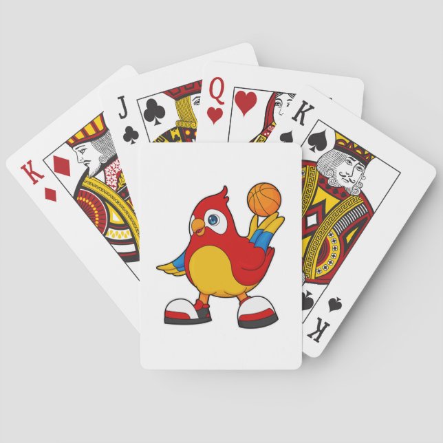 Parrot as Basketball player with Basketball Poker Cards (Back)