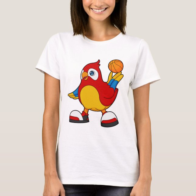 Parrot as Basketball player with Basketball T-Shirt (Front)