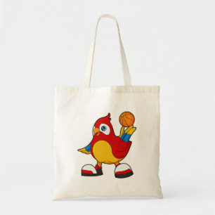 Parrot as Basketball player with Basketball Tote Bag