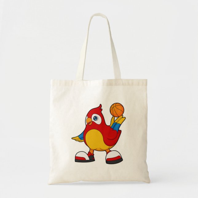 Parrot as Basketball player with Basketball Tote Bag (Front)