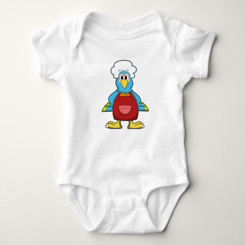 Parrot as Cook with Cooking apron Baby Bodysuit