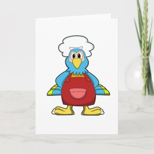 Parrot as Cook with Cooking apron Card