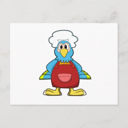 Parrot as Cook with Cooking apron Postcard