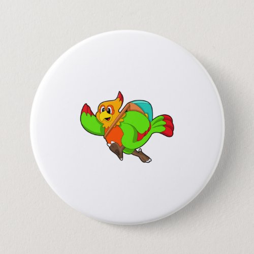 Parrot as Hiker with Backpack Button