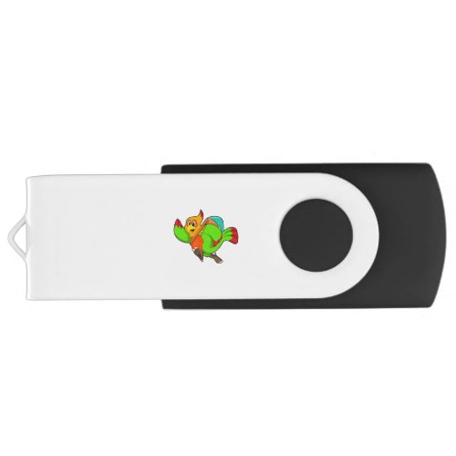 Parrot as Hiker with Backpack Flash Drive