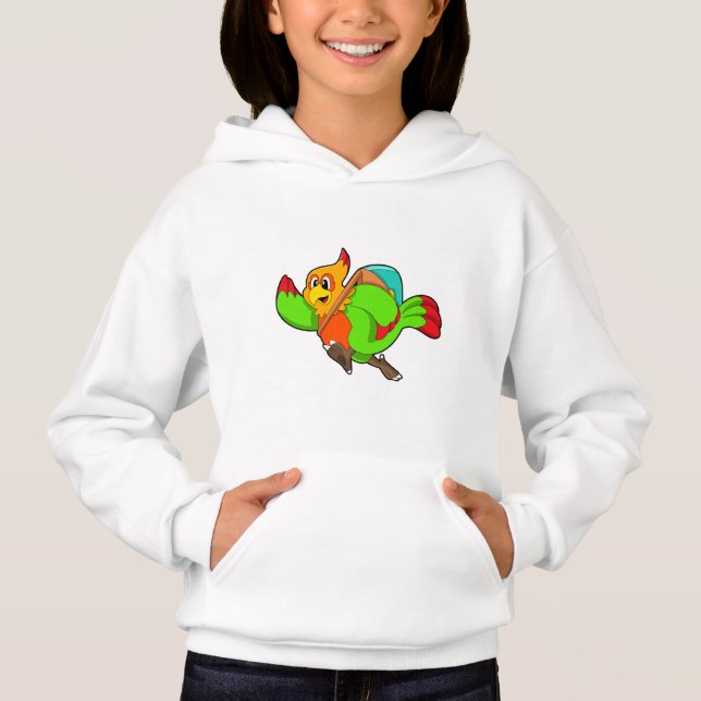 Parrot as Hiker with Backpack Hoodie (Front)