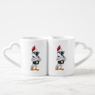 Parrot as Musician with Sunglasses Coffee Mug Set